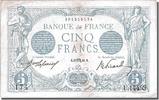 France 5 Francs Banknote, 5 F 1912-1917 ''Bleu'', 1916-10-17 -