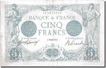 France 5 Francs Banknote, 5 F 1912-1917 ''Bleu'', 1917-01-20 -