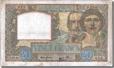 France 20 Francs Banknote, 20 F 1939-1942 ''Science et Travail'' -