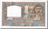 France 20 Francs Banknote, 20 F 1939-1942 ''Science et Travail'' -