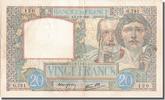 France 20 Francs Banknote, 20 F 1939-1942 ''Science et Travail'' -