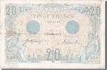 France 20 Francs Banknote, 20 F 1905-1913 ''Bleu'', 1912-10-25 -