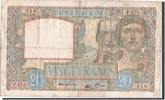 France 20 Francs Banknote, 20 F 1939-1942 ''Science et Travail'' -