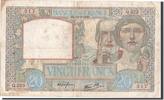 France 20 Francs Banknote, 20 F 1939-1942 ''Science et Travail'' -