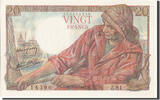 France 20 Francs Banknote, 20 F 1942-1950 ''Pêcheur'', 1943-04-15 -
