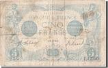 France 5 Francs Banknote, 5 F 1912-1917 ''Bleu'', 1916-06-28 -