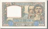 France 20 Francs Banknote, 20 F 1939-1942 ''Science et Travail'' -