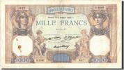 France 1000 Francs Banknote, 1 000 F 1927-1940 ''Cérès et Mercure'' -