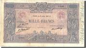 France 1000 Francs Banknote, 1 000 F 1889-1926 ''Bleu et Rose'' -
