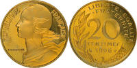 France 20 Centimes Coin, Marianne, Paris, Proof / BE -