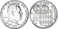 Monaco 1/2 Franc Coin, Rainier III, Nickel, KM:145, Gadoury:MC -