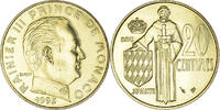 Monaco 20 Centimes Coin, Rainier III, Aluminum-Bronze -
