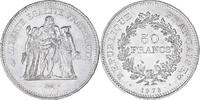 France 50 Francs Coin, Hercule, Paris, Silver, KM:941.1 -