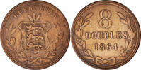 Guernsey 8 Doubles Coin, Heaton, Birmingham, Bronze, KM:7 -