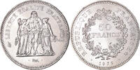 France 50 Francs Coin, Hercule, Paris, Silver, KM:941.1 -