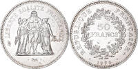 France 50 Francs Coin, Hercule, Paris, Silver, KM:941.1 -