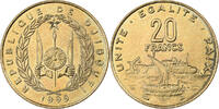 Djibouti 20 Francs Paris, Aluminum-Bronze, KM:24 -