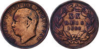Portugal 20 Reis Luiz I, Bronze, KM:527 -