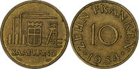 Saarland 10 Franken SAARLAND, Paris, Aluminum-Bronze, KM:1 -