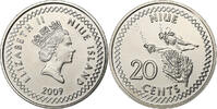 Niue 20 Cents Elizabeth II, New Zealand, Nickel Plated Bronze -