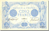 France 5 Francs Banknote, 5 F 1912-1917 ''Bleu'', 1912-08-01 -