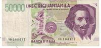 Italy 50,000 Lire Banknote, 1992-05-27, KM:116c -