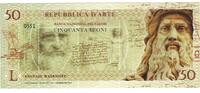Italy Tourist Banknote Banknote, REPUBBLICA D'ARTE 50 LEONI -