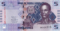 Sierra Leone 5 Leones Banknote, 2022-04-27 -
