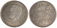 Monaco 100 Francs Coin, Copper-nickel, Gadoury:142 -