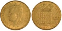 Monaco 10 Francs Coin, Aluminium-Bronze, Gadoury:139 -
