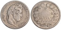 France 5 Francs Coin, Louis-Philippe, Lyon, Silver -