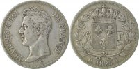 France 5 Francs Coin, Charles X, Bayonne, Silver, Gadoury:643 -