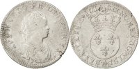 France 30 Sols, 1/4 ECU Coin, Louis XV, 1/4 Écu Vertugadin, Paris -