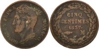 Monaco 5 Centimes, Cinq Coin, Honore V, Copper -
