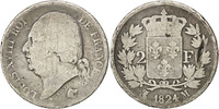 France 2 Francs Coin, Louis XVIII, Louis XVIII, Toulouse -