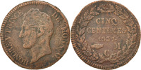 Monaco 5 Centimes, Cinq Coin, Honore V, Copper -