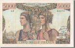 France 5000 Francs Banknote, 5 000 F 1949-1957 ''Terre et Mer'' -