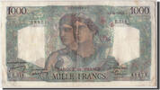 France 1000 Francs Banknote, 1 000 F 1945-1950 ''Minerve et Hercule'' -