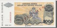 Croatia 1000 Dinara Banknote, Undated, KM:R30s -