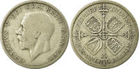 Great Britain Florin, Two Shillings Coin, George V, Silver -