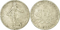 France 2 Francs Coin, Semeuse, Paris, Silver, KM:845.1 -