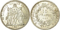 France 10 Francs Coin, Hercule, Paris, Avec accent, Silver -