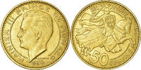 Monaco 50 Francs, Cinquante Coin, Rainier III -