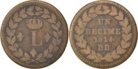 France Decime Coin, Louis XVIII, Strasbourg, Bronze -