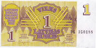 Latvia 1 Rublis Banknote, KM:35 -