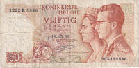 Belgium 50 Francs Banknote, 1966-05-16, KM:139 -