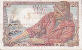 France 20 Francs Pêcheur, M.132, Fayette:13.9, KM:100a -