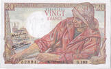 France 20 Francs Pêcheur, G.103, Fayette:13.7, KM:100a -