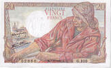 France 20 Francs Pêcheur, G.103, Fayette:13.7, KM:100a -