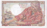 France 20 Francs Pêcheur, G.103, Fayette:13.7, KM:100a -